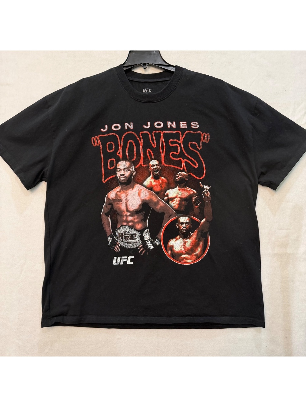 UFC Culture Kings Jon "Bones" Jones Heavy T-Shirt Men's XL Black Red Tee